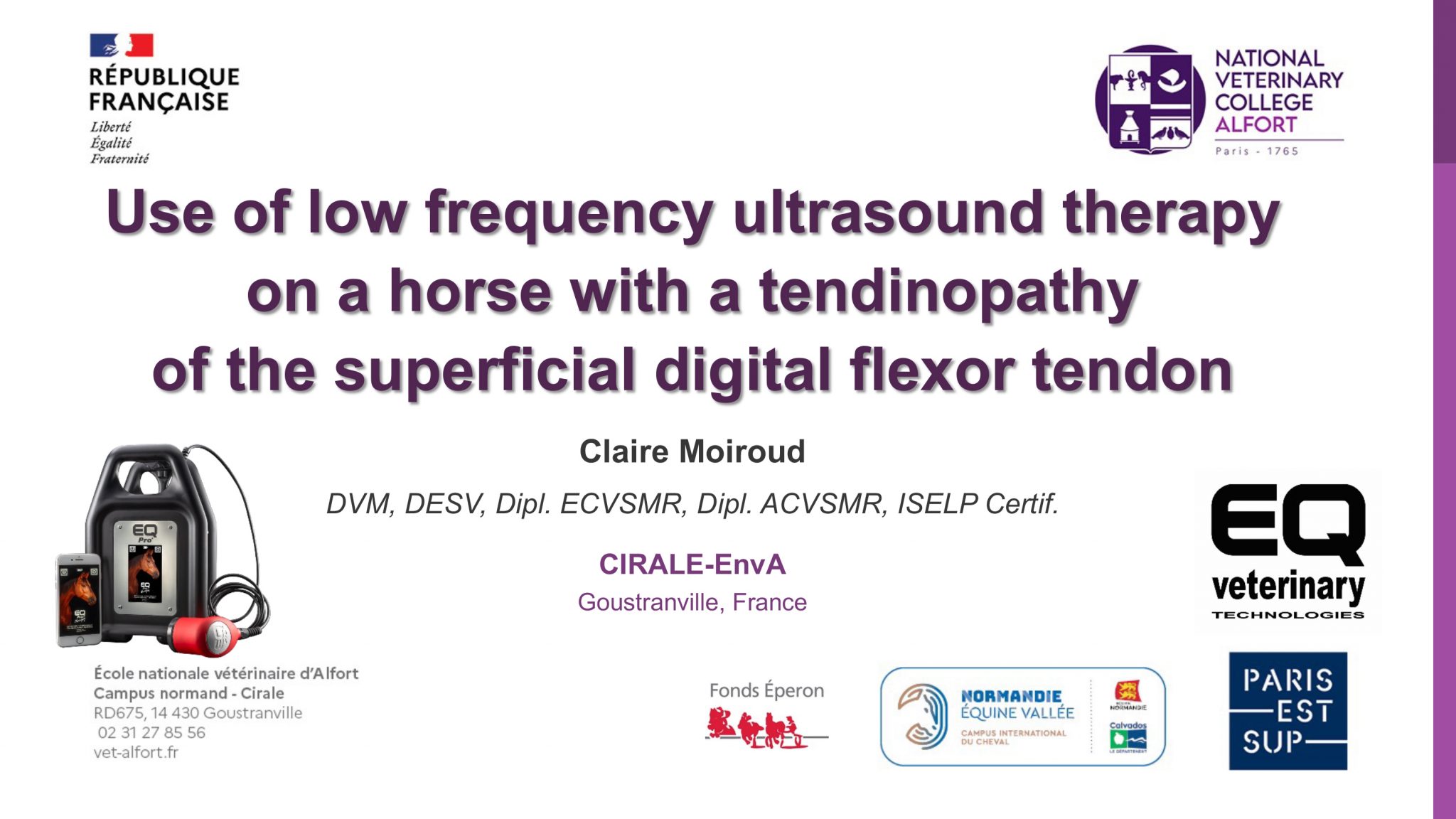 Low Frequency Ultrasound Therapy on a Horse with Tendinopathy of the Superficial Digital Flexor Tendon